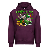 Mauve Wine Shamrock farm Urban Hoodie - CowGirlArtShop