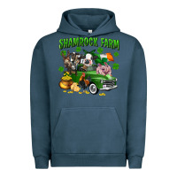 Pigment Midnight Navy Shamrock farm Urban Hoodie - CowGirlArtShop