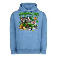 Pigment Pebble Blue Shamrock farm Urban Hoodie - CowGirlArtShop