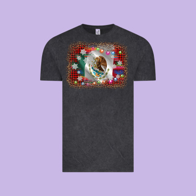 Mexico Flag Christmas Vintage Tee Designed By Adodesignshop