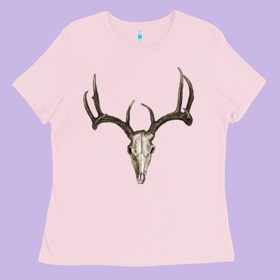 Deer Skull Ladies Tee Designed By Ranaportraitstore