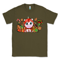 Army Green Joy unicorn Christmas Classic Tee - NancyCooperArtShop