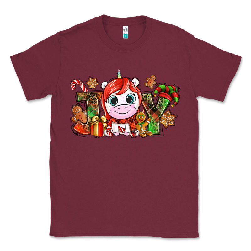 Joy Unicorn Christmas Classic Tee by NancyCooperArtShop | Teevron
