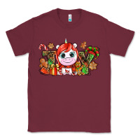 Burgundy Joy unicorn Christmas Classic Tee - NancyCooperArtShop
