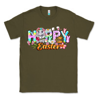 Army Green Happy Easter Classic Tee - CowhideDigitalArt