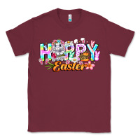 Burgundy Happy Easter Classic Tee - CowhideDigitalArt