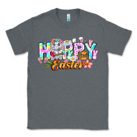 Charcoal Heather Happy Easter Classic Tee - CowhideDigitalArt