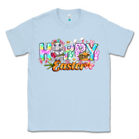 Dusty Blue Happy Easter Classic Tee - CowhideDigitalArt