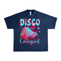 Navy disco cowgirl Urban Heavy Tee - NancyCooperArtShop