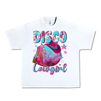 White disco cowgirl Urban Heavy Tee - NancyCooperArtShop