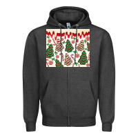 Charcoal Heather christmas tree cakes Zipper Hoodie - MaliasSmallBusiness