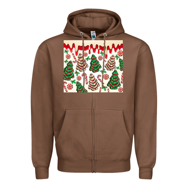 Christmas Tree Cakes Zipper Hoodie by MaliasSmallBusiness | Teevron