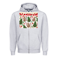 Heather Grey christmas tree cakes Zipper Hoodie - MaliasSmallBusiness