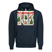 Navy christmas tree cakes Zipper Hoodie - MaliasSmallBusiness
