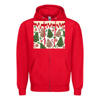 Red christmas tree cakes Zipper Hoodie - MaliasSmallBusiness