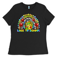 Black hello back to school rainbow Ladies Tee - texasbilliewilder