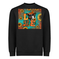 Black love autumn cow Heavyweight Sweatshirt - Jasminsmagicworld