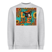 Heather Grey love autumn cow Heavyweight Sweatshirt - Jasminsmagicworld