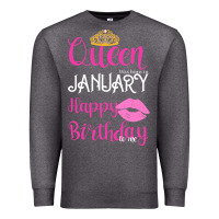 Charcoal Heather Queen Was Born İn January Happy Birthday Premium Sweatshirt - Bettercallsaul