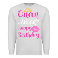Dove Grey Queen Was Born İn January Happy Birthday Premium Sweatshirt - Bettercallsaul