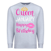 Heather Grey Queen Was Born İn January Happy Birthday Premium Sweatshirt - Bettercallsaul