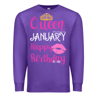 Purple Queen Was Born İn January Happy Birthday Premium Sweatshirt - Bettercallsaul