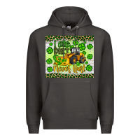 Smoke a little dirt never hurt st patrick s bulldozer Premium Hoodie - JahusDesignShop