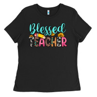 Black blessed teacher Ladies Tee - Zillion Design Studio