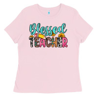 Bubblegum Pink blessed teacher Ladies Tee - Zillion Design Studio