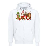 White Christmas gnomes coffee cups Zipper Hoodie - MaliasSmallBusiness