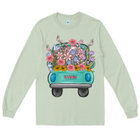 Matcha truck with flowers Long Sleeve Tee - MaliasSmallBusiness