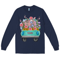 Navy truck with flowers Long Sleeve Tee - MaliasSmallBusiness