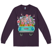 Plum truck with flowers Long Sleeve Tee - MaliasSmallBusiness