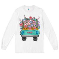 White truck with flowers Long Sleeve Tee - MaliasSmallBusiness