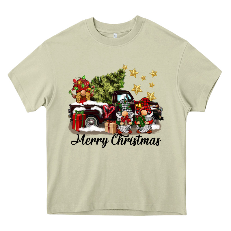 Merry Christmas Gnomes Truck Heavy Core Tee by BarkalooDesign | Teevron
