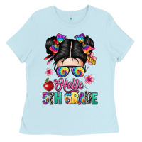 Baby Blue hello fifth grade Ladies Tee - texasbilliewilder