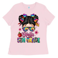 Bubblegum Pink hello fifth grade Ladies Tee - texasbilliewilder