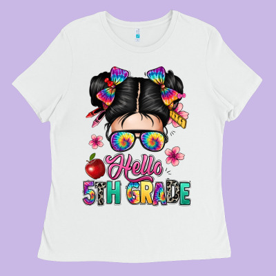 Hello Fifth Grade Ladies Tee Designed By Texasbilliewilder