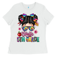White hello fifth grade Ladies Tee - texasbilliewilder