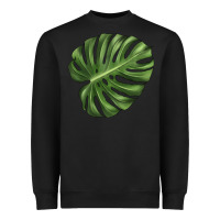 Black Monstera Leaf Heavyweight Sweatshirt - LillyAllenDesigns