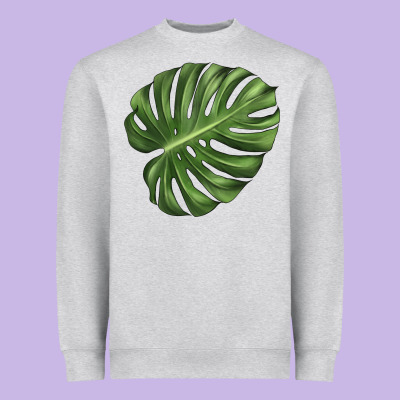 Monstera Leaf Heavyweight Sweatshirt Designed By Lillyallendesigns