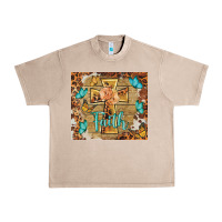 French Oak faith cross Urban Heavy Tee - BarkalooDesign