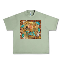 Oil Green faith cross Urban Heavy Tee - BarkalooDesign
