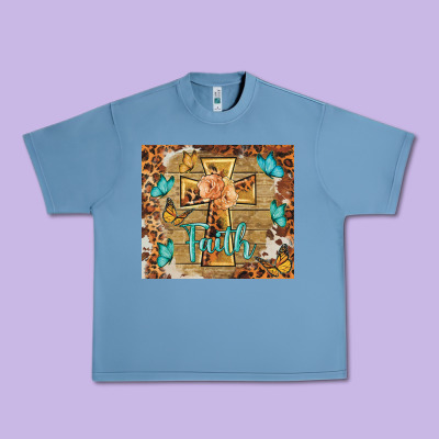 Faith Cross Urban Heavy Tee Designed By Barkaloodesign
