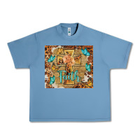 Pebble Blue faith cross Urban Heavy Tee - BarkalooDesign