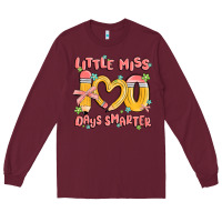 Burgundy little miss 100 days smarter Long Sleeve Tee - MaliasSmallBusiness
