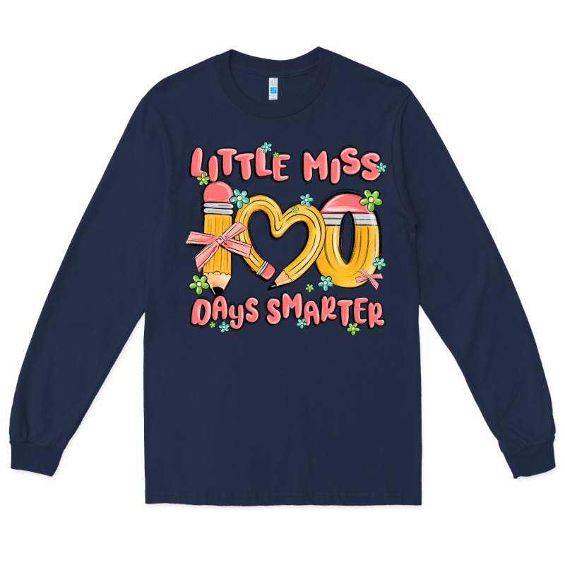Little Miss 100 Days Smarter Long Sleeve Tee by MaliasSmallBusiness | Teevron
