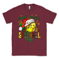 Burgundy Santa's Favorite Softball player Classic Tee - NancyCooperArtShop