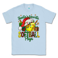 Dusty Blue Santa's Favorite Softball player Classic Tee - NancyCooperArtShop