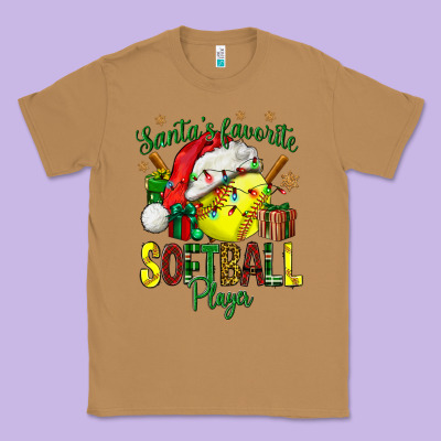 Santa's Favorite Softball Player Classic Tee Designed By Nancycooperartshop